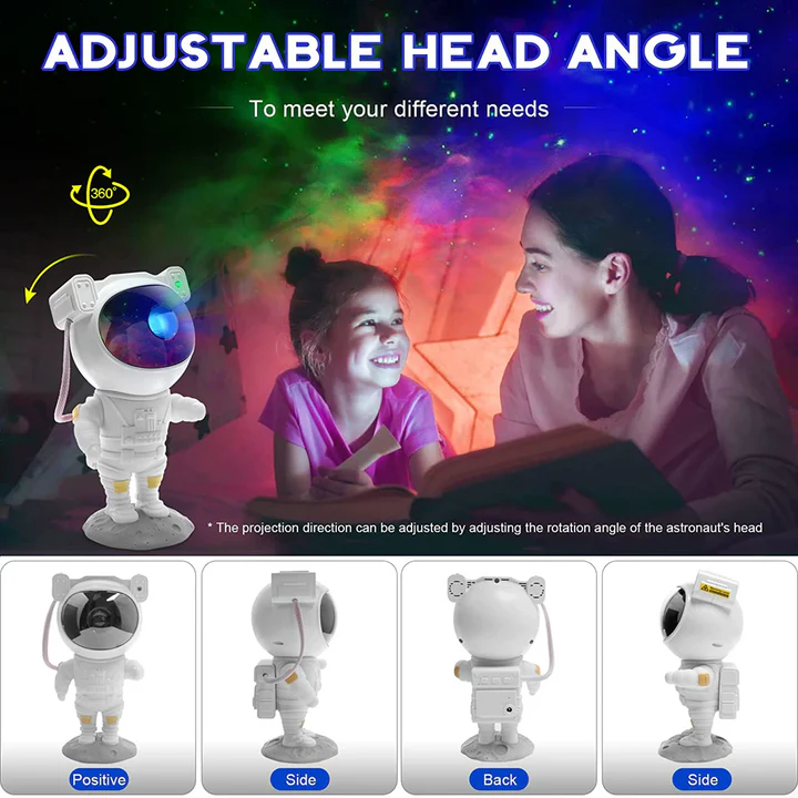 Astronaut Galaxy Star Projector Night Light with Remote Control