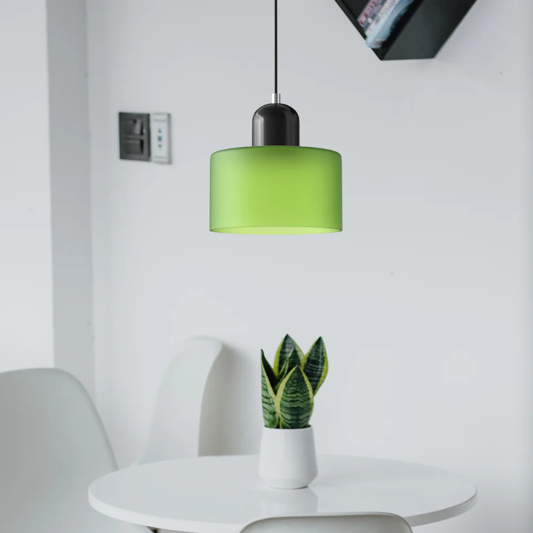Retro Glass Shade Hanging Lamp with Adjustable Cable