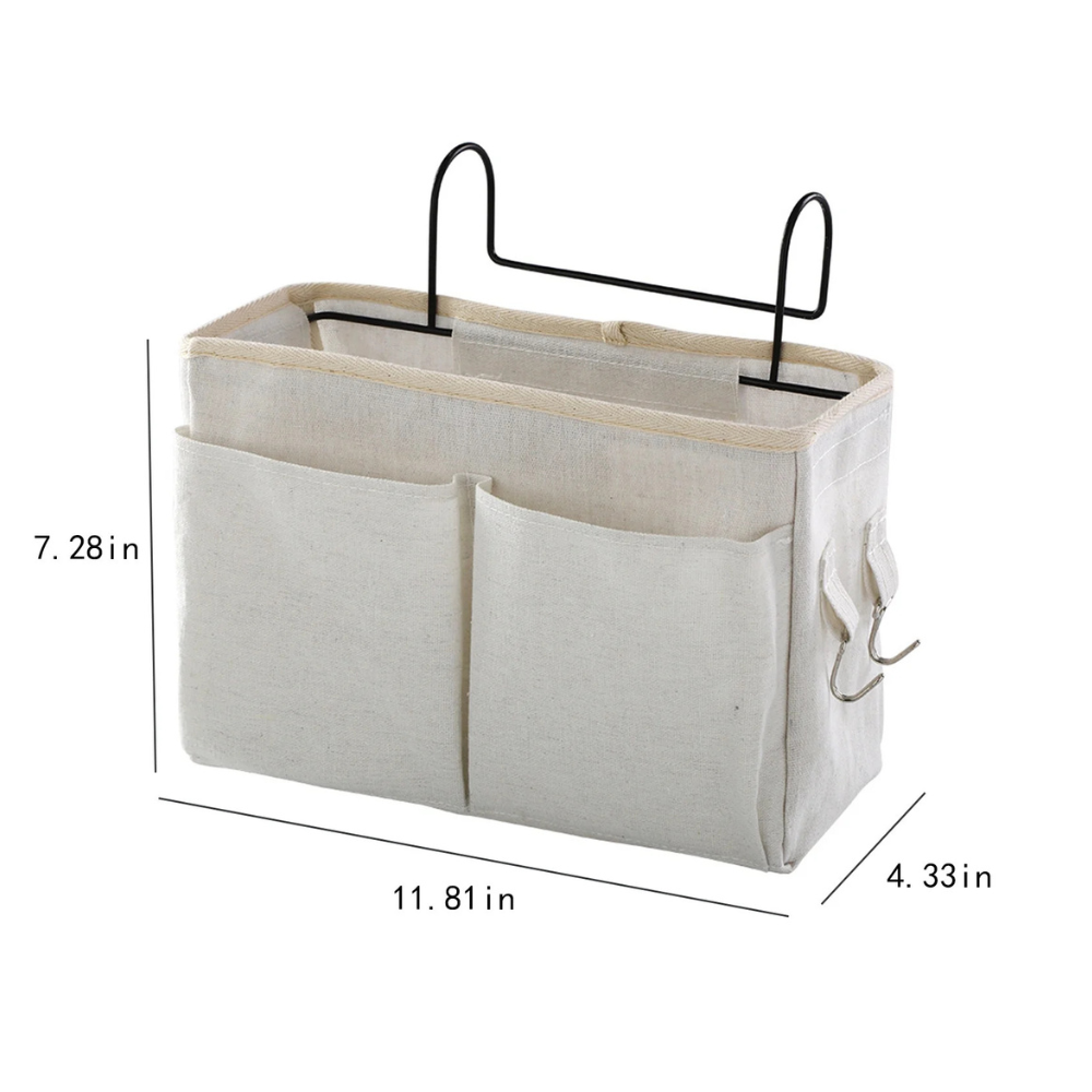 Multi-Pocket Hanging Organizer Bag with Side Hooks