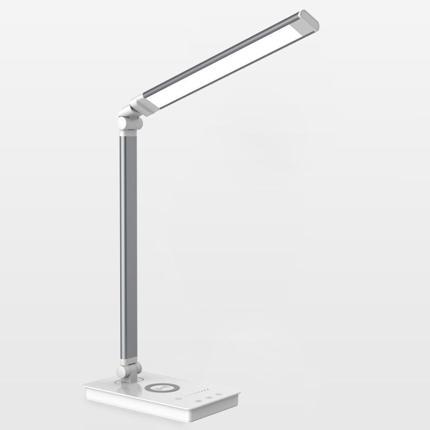 Minimalist Collapsible USB LED Desk Lamp in Silver and Black