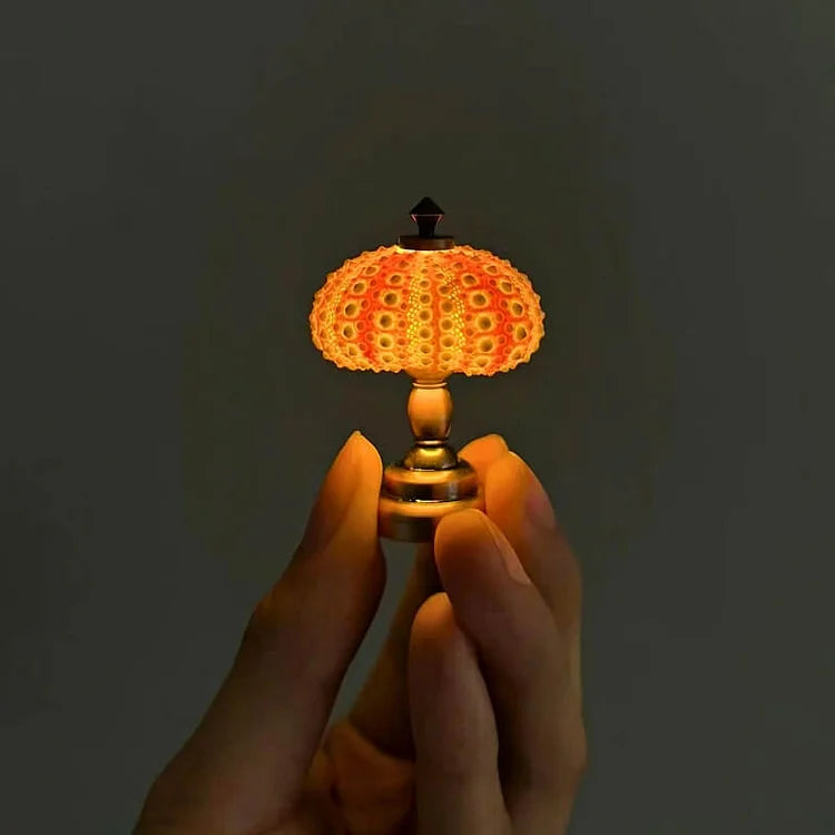 Sea Urchin Night Lamp with Gold-Plated Base - DIY Mood Lighting