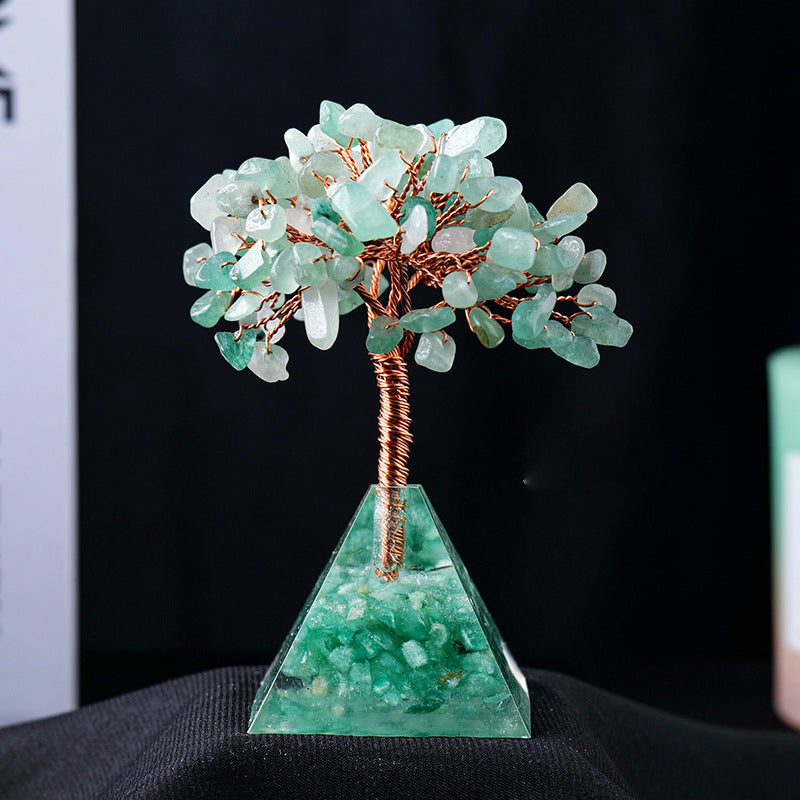 Natural Crystal Feng Shui Tree with Pyramid Base