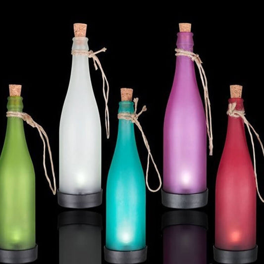 Solar LED Hanging Wine Bottle Light - Multicolor Waterproof Outdoor Decoration
