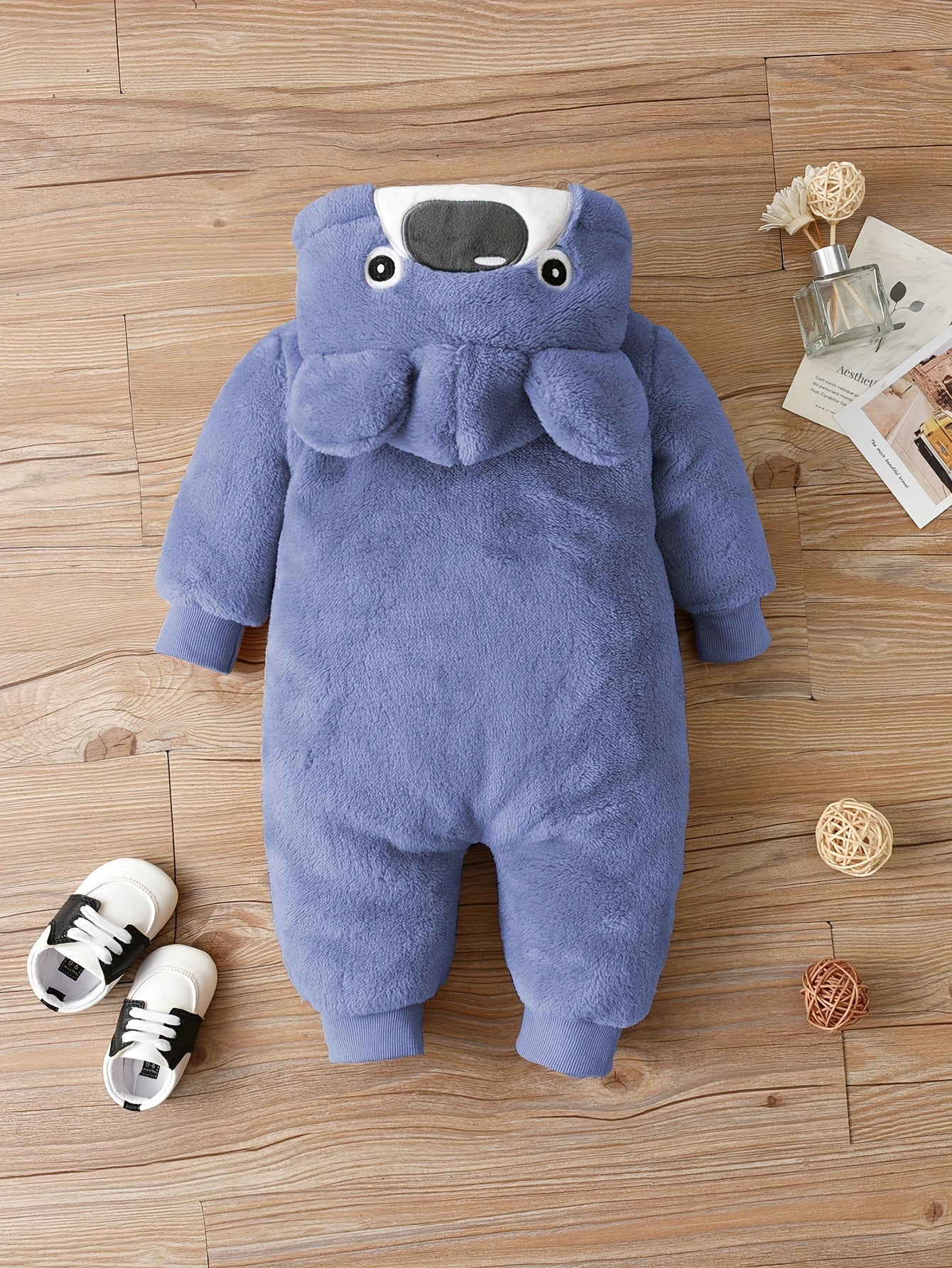 Plush Bear Hooded Romper for Infants