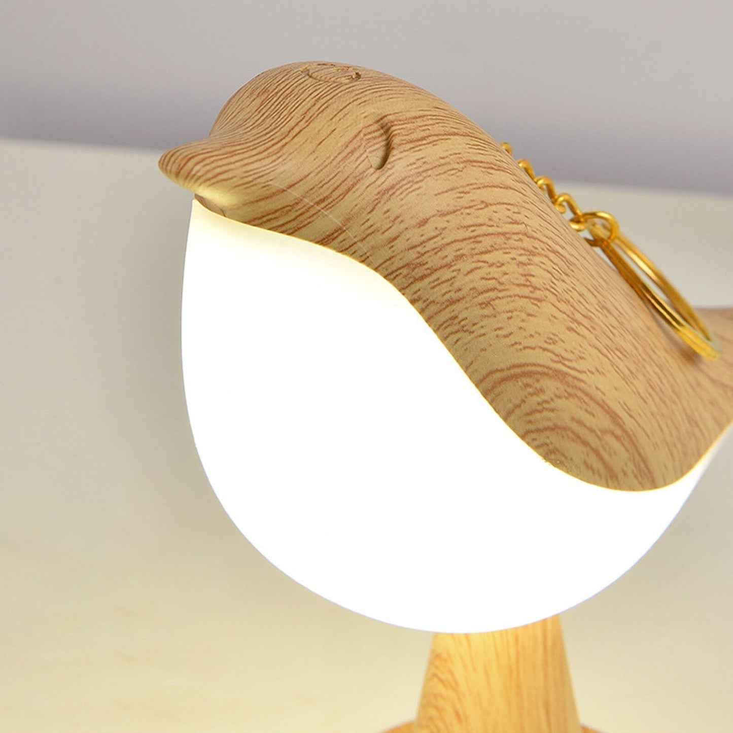 Bird Shape LED Table Lamp with Wood Effect Finish