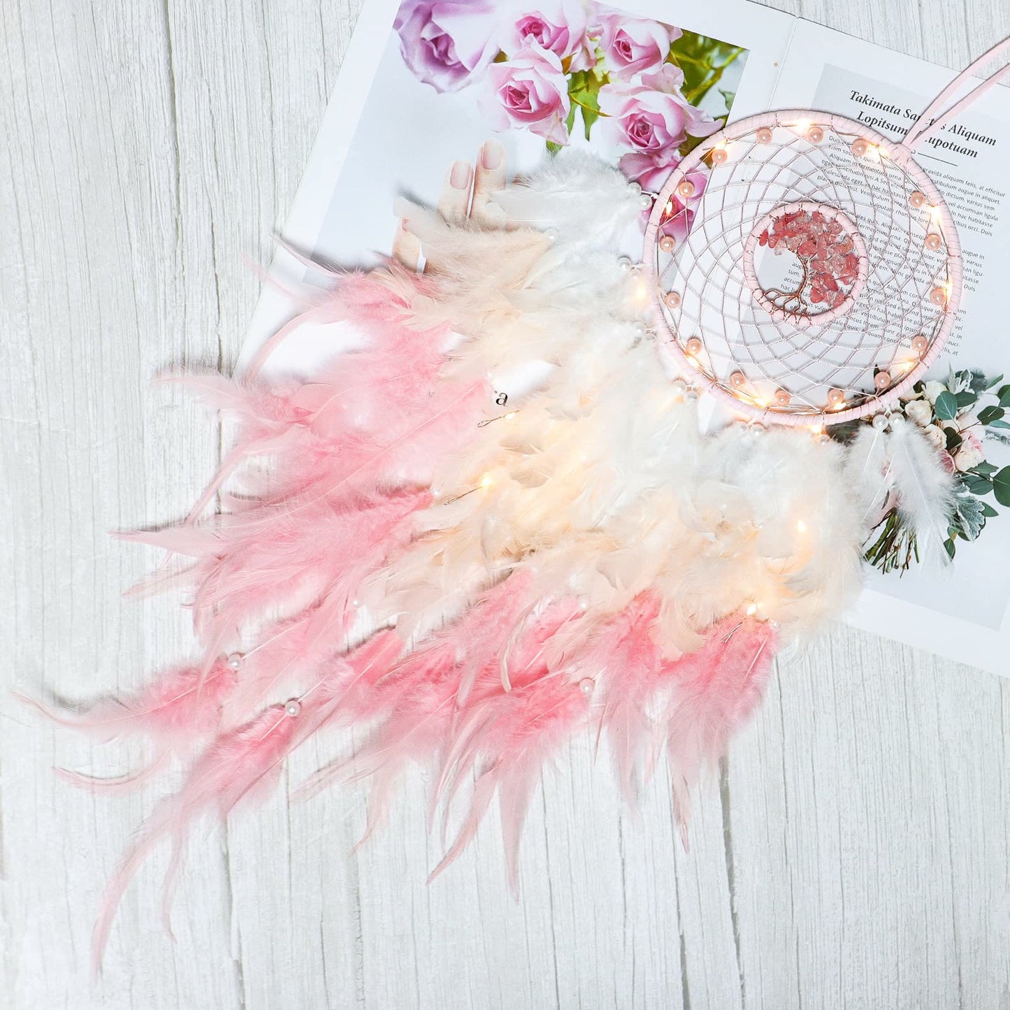 Crystal Tree of Life Dreamcatcher with Natural Gemstones