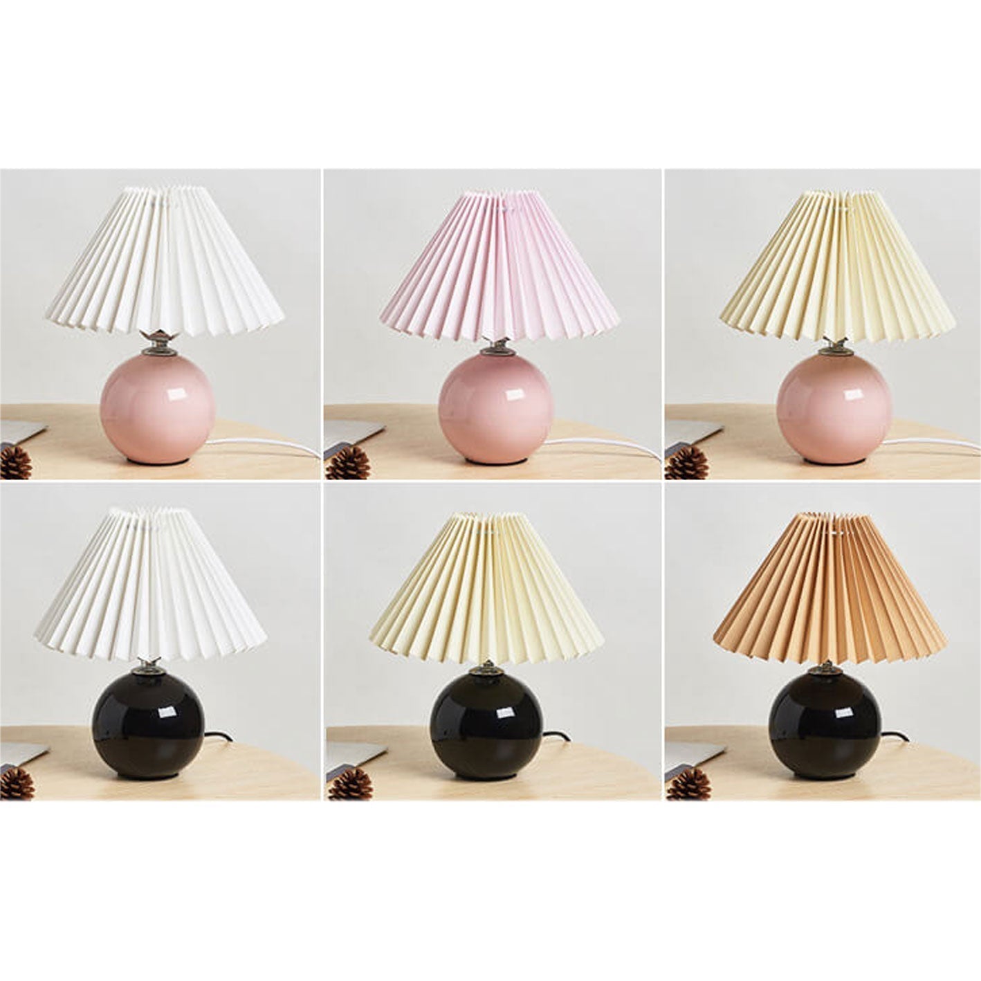 Ceramic Pleated Modern Table Lamp in Multiple Colors