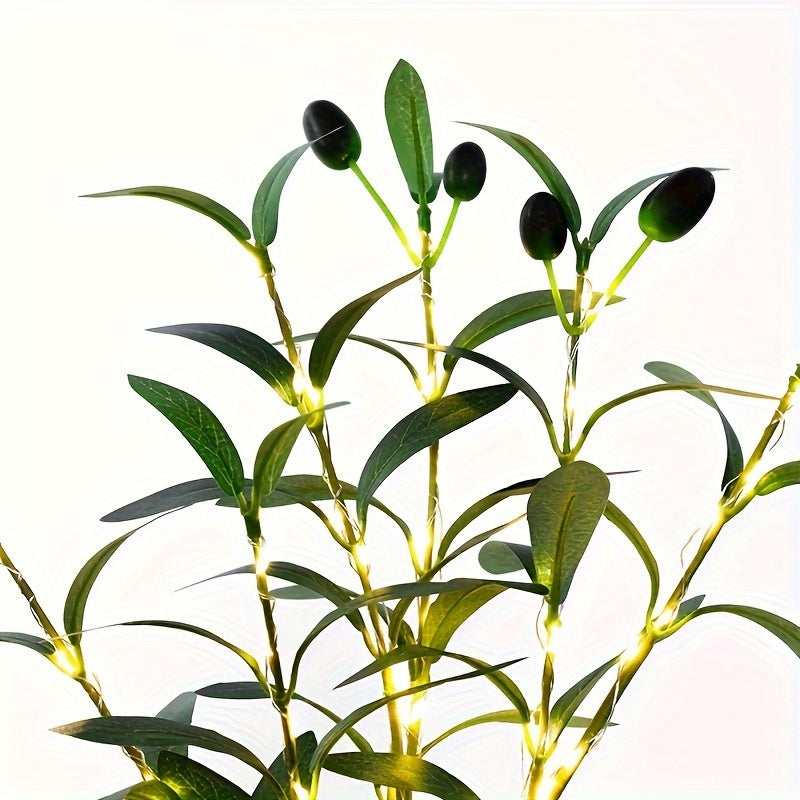 Illuminated Olive Tree LED Lamp - Battery Operated Modern Decor for Weddings and Parties
