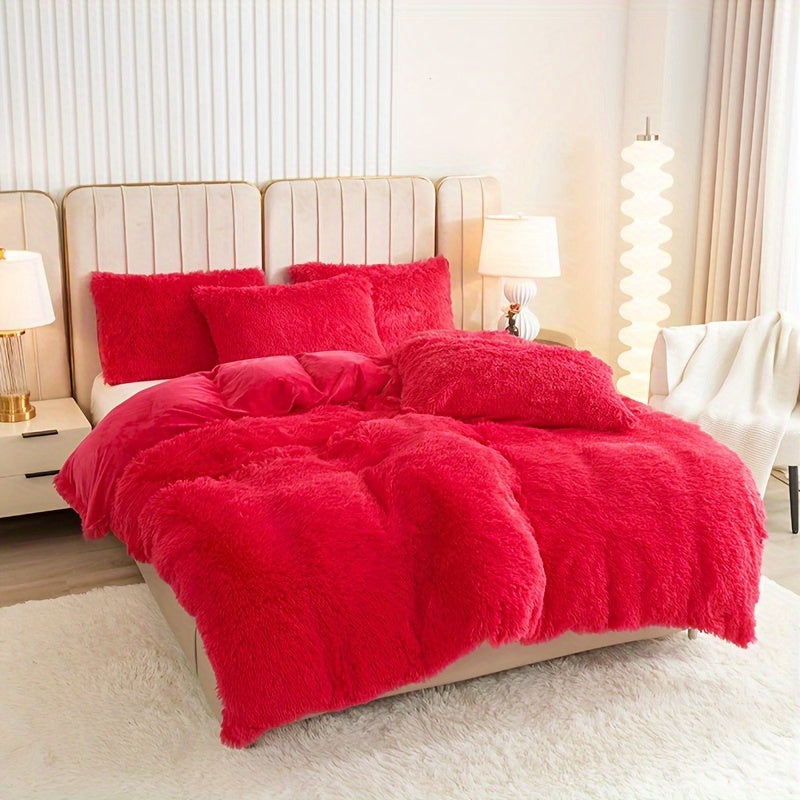 Ultra Soft Plush Duvet Cover Set with Zipper Closure