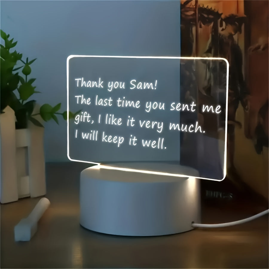 LED Desk Lamp with Integrated Writing Surface and Pen Holder