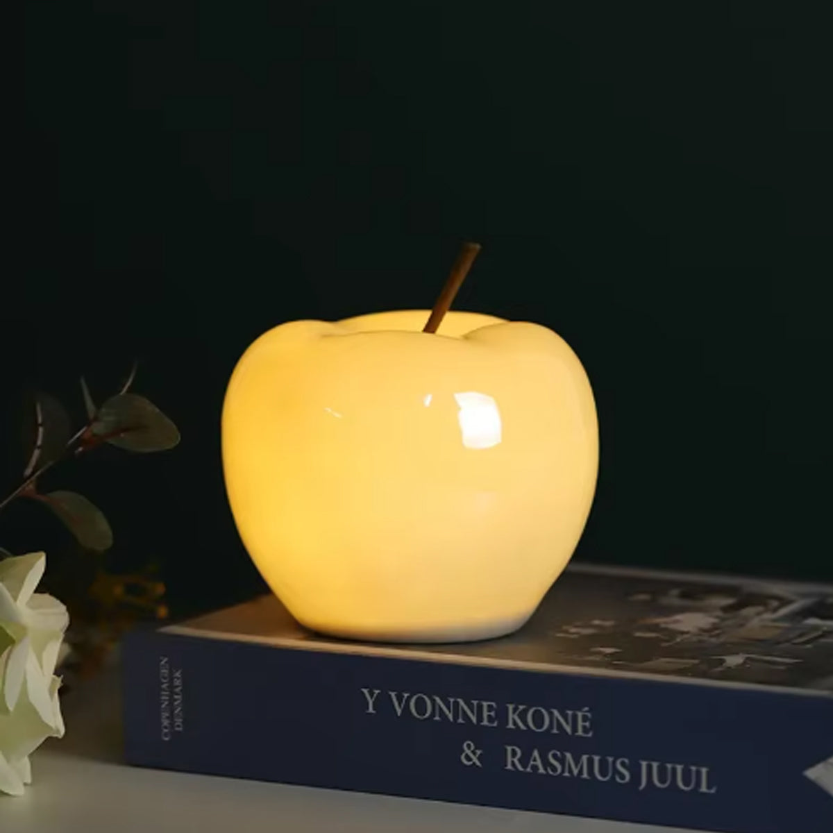 Translucent Apple Table Lamp with LED Bulb