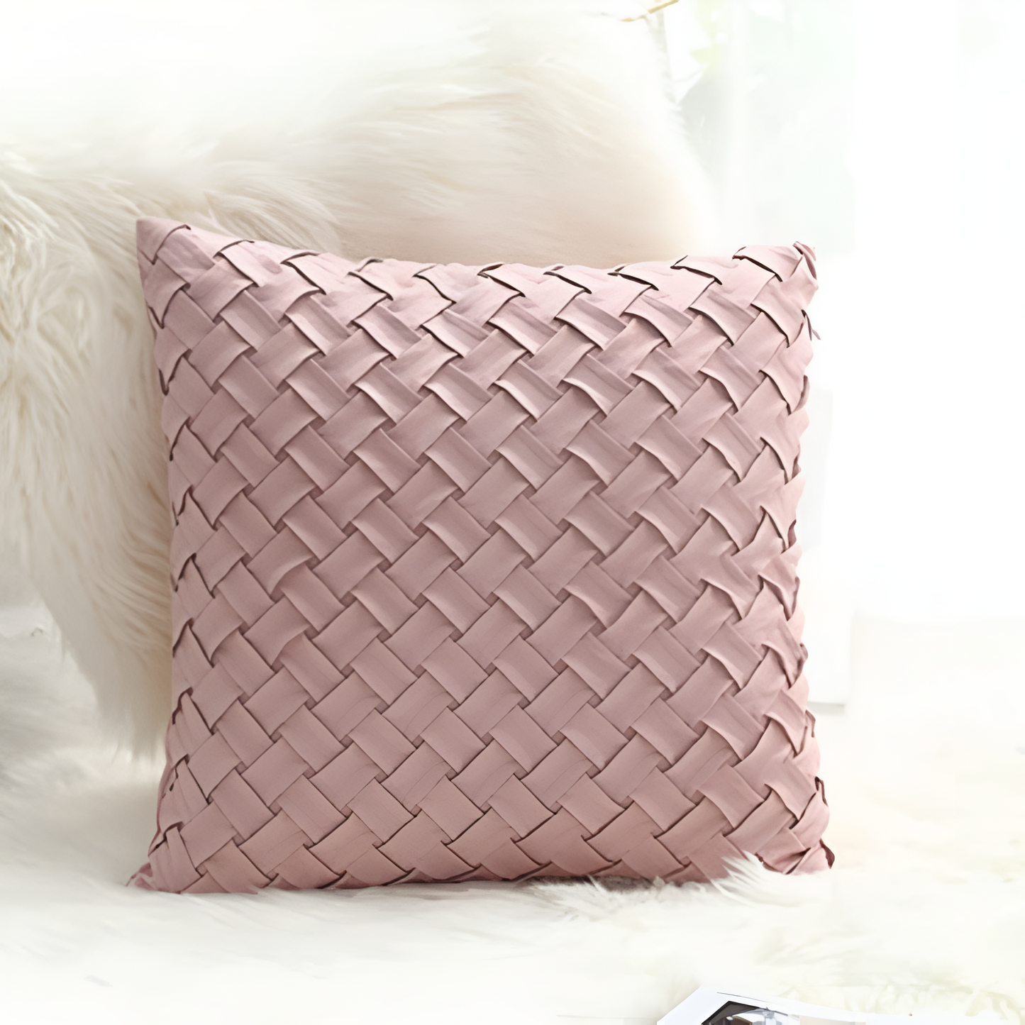 Premium Faux Suede Woven Cushion Cover