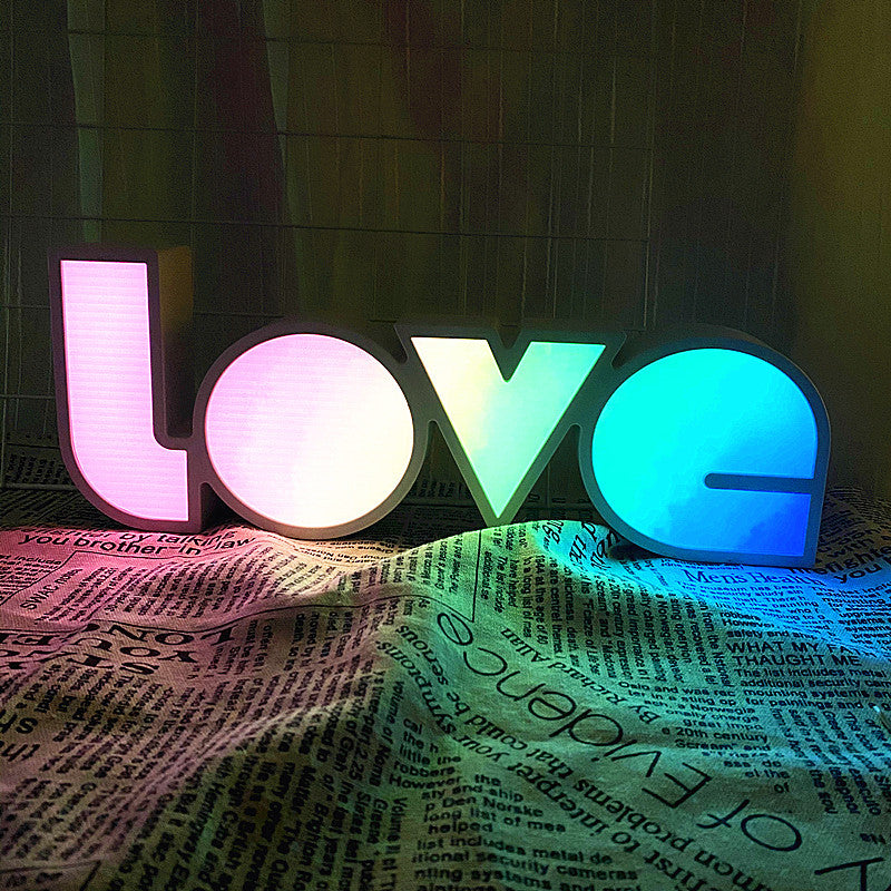 Art Deco Waterproof LED Table Lamp with LOVE Letters
