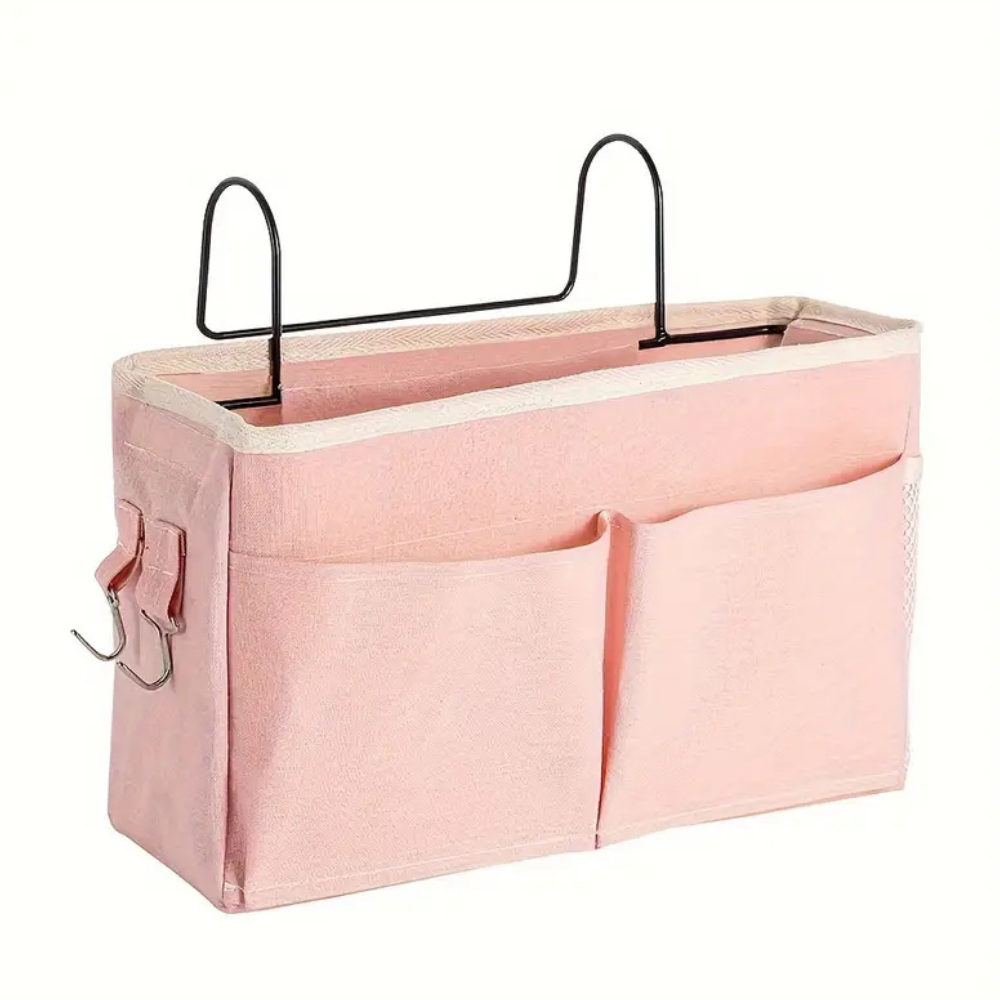 Multi-Pocket Hanging Organizer Bag with Side Hooks