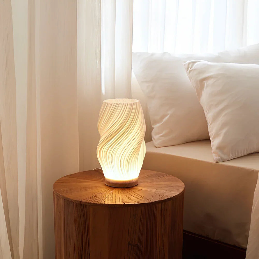 Pleated USB-Powered LED Table Lamp with Dimmable Light