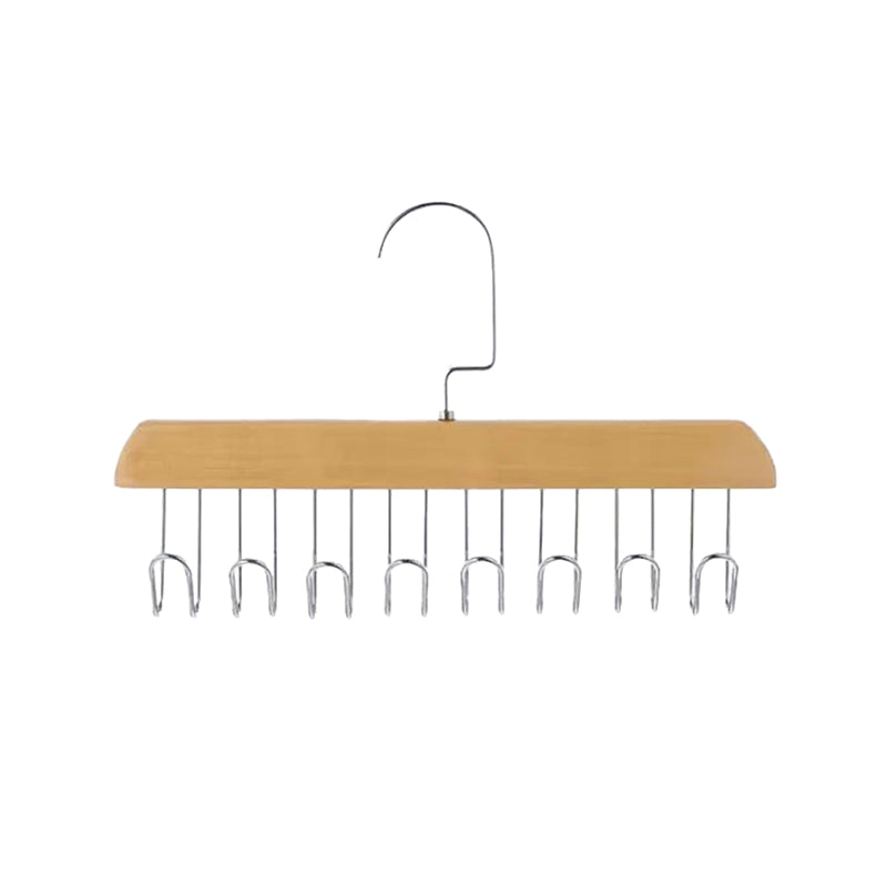 Wooden Multi-Dress Hanger with 8 Hooks and 360-Degree Rotating Top