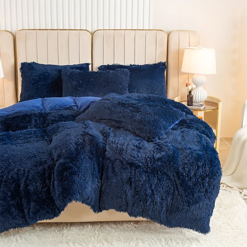 Ultra Soft Plush Duvet Cover Set with Zipper Closure