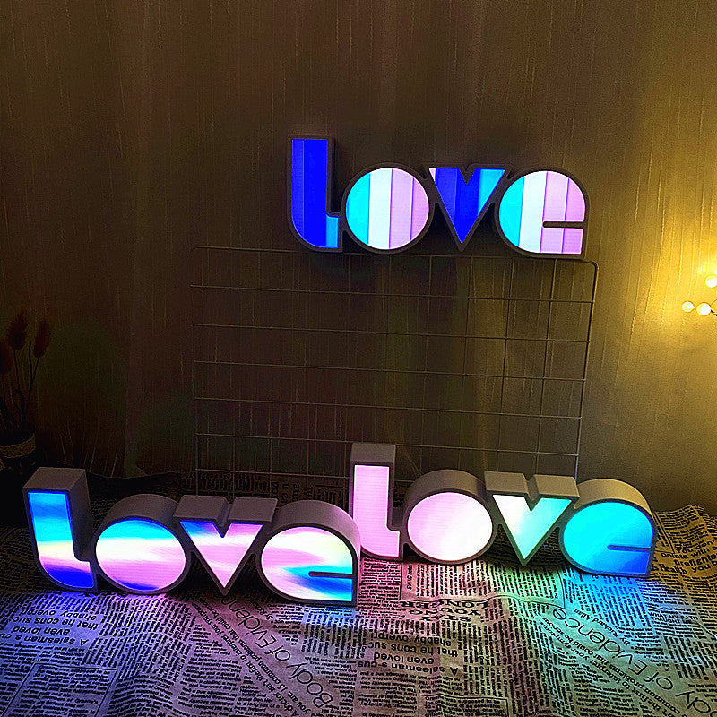 Art Deco Waterproof LED Table Lamp with LOVE Letters
