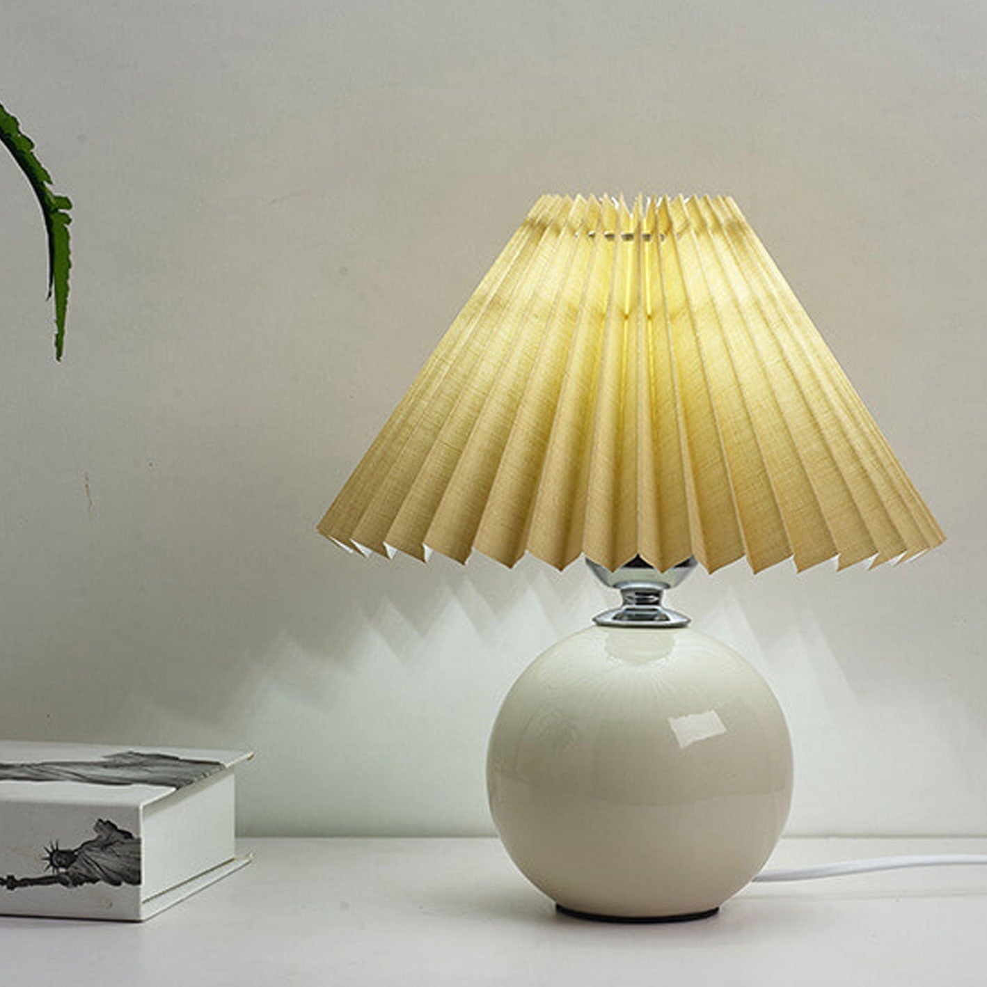 Ceramic Pleated Modern Table Lamp in Multiple Colors