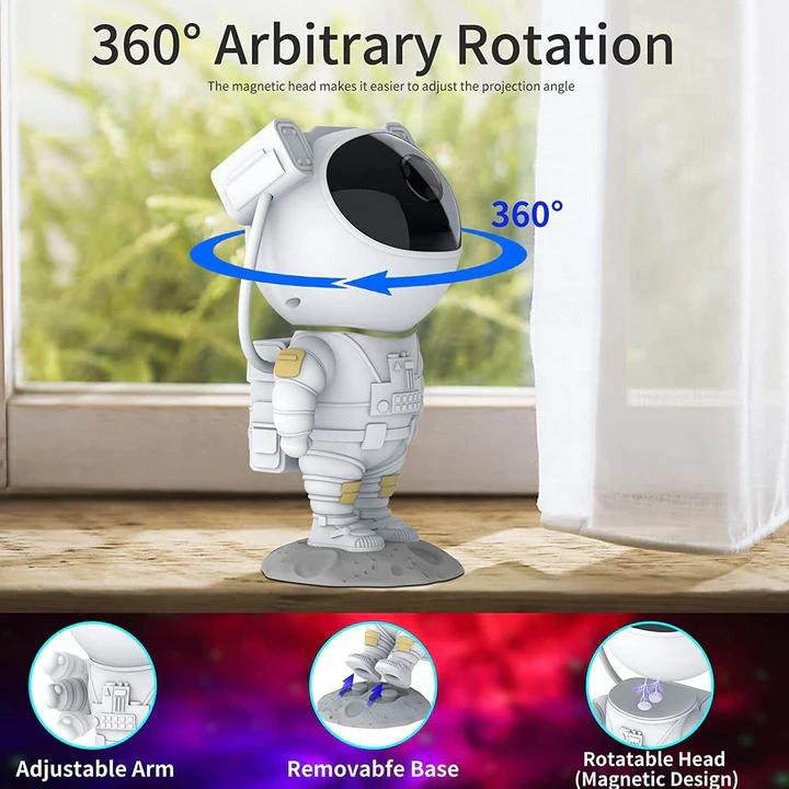 Astronaut Galaxy Star Projector Night Light with Remote Control
