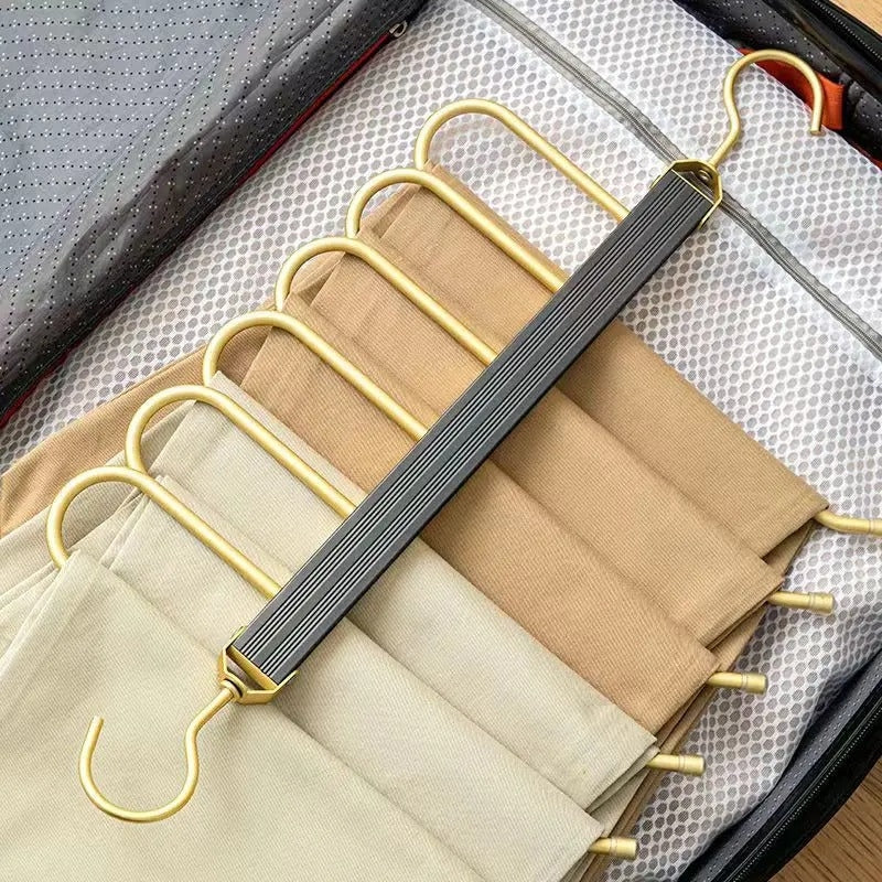 Space-Saving Aluminum Pants Hangers with 360° Rotation and Anti-Slip Design