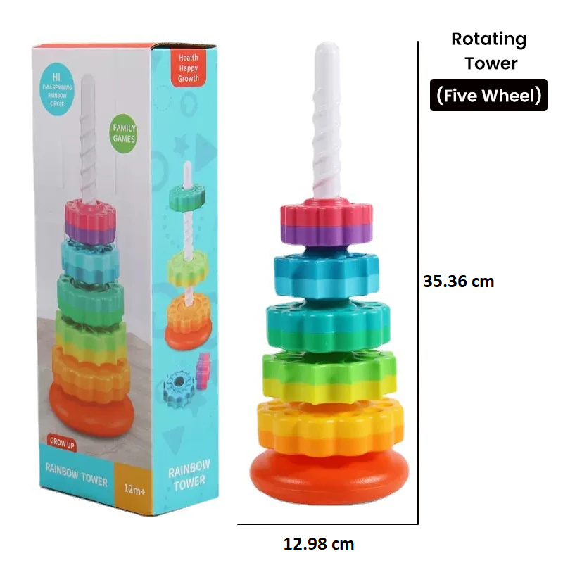 Colorful Stacking Spinning Ring Toy for Toddlers