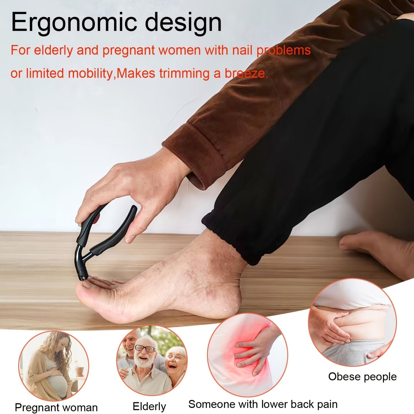 Professional Stainless Steel Toenail Clipper with Ergonomic Grip