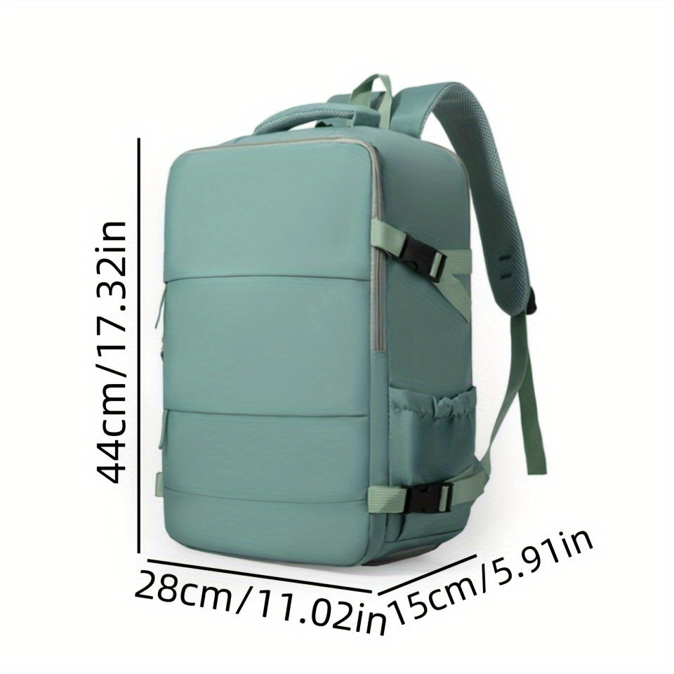180° Opening Nylon Backpack with Separate Shoe Compartment