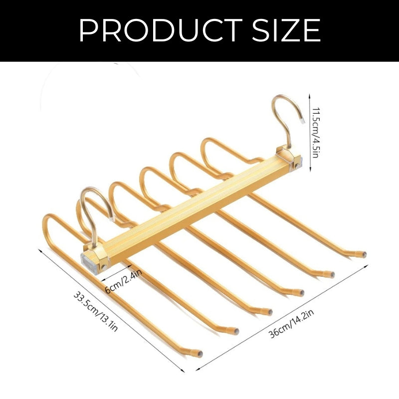 Space-Saving Aluminum Pants Hangers with 360° Rotation and Anti-Slip Design