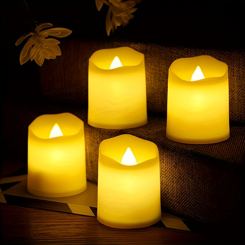 Flameless LED Tealights - Battery-Operated Flickering Candles for Weddings and Events