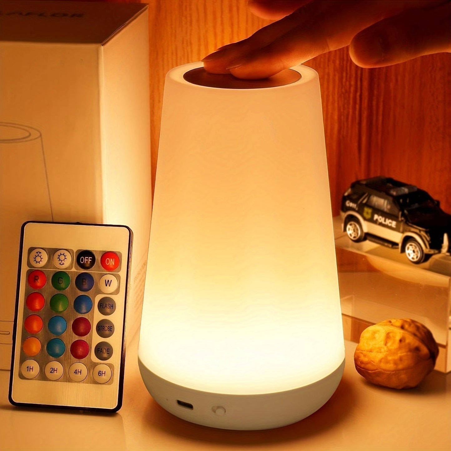 Wireless Rechargeable LED Night Light with Dimmable Color Modes