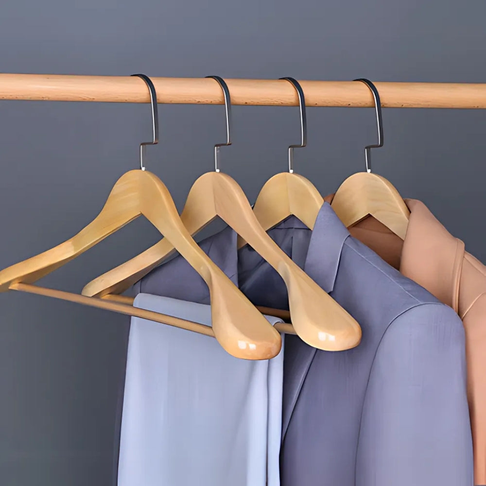 360° Wooden Suit Hanger with Non-Slip Bar