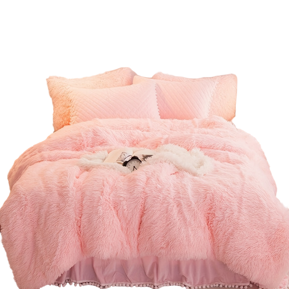 Three-Piece Velvet Bedding Set with Duvet Cover and Pillowcases