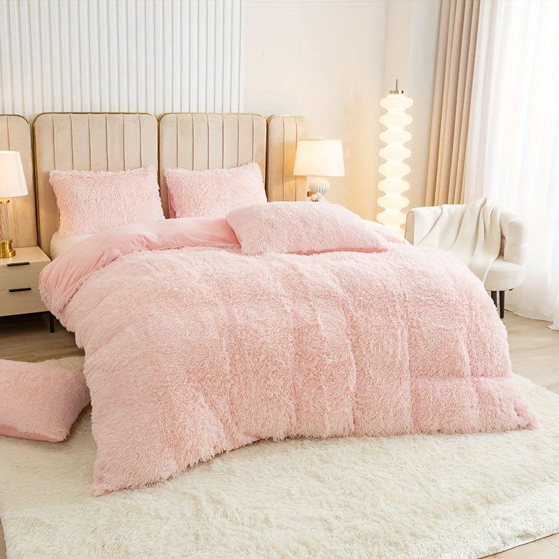 Ultra Soft Plush Duvet Cover Set with Zipper Closure