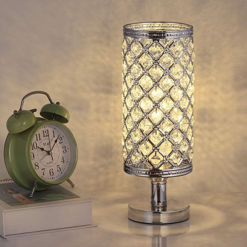 Modern Crystal USB Table Lamp in Gold or Silver Finish