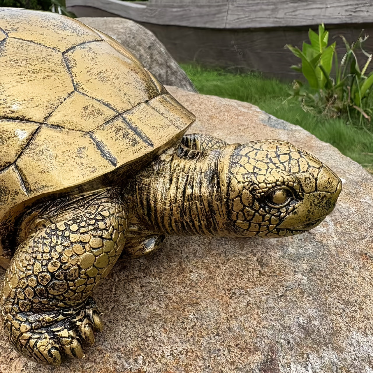 Resin Decorative Turtle Figurine for Garden and Outdoor Spaces