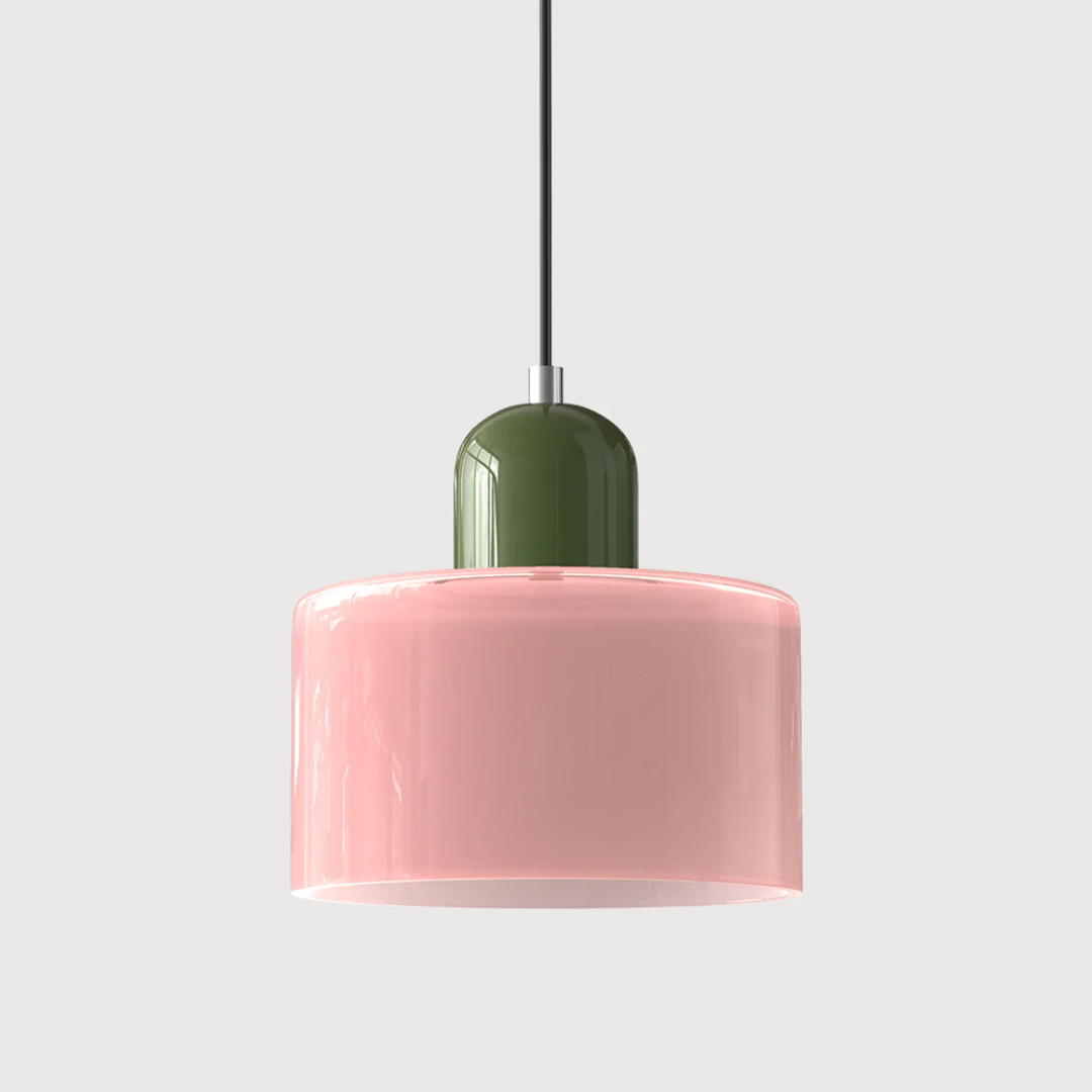 Retro Glass Shade Hanging Lamp with Adjustable Cable