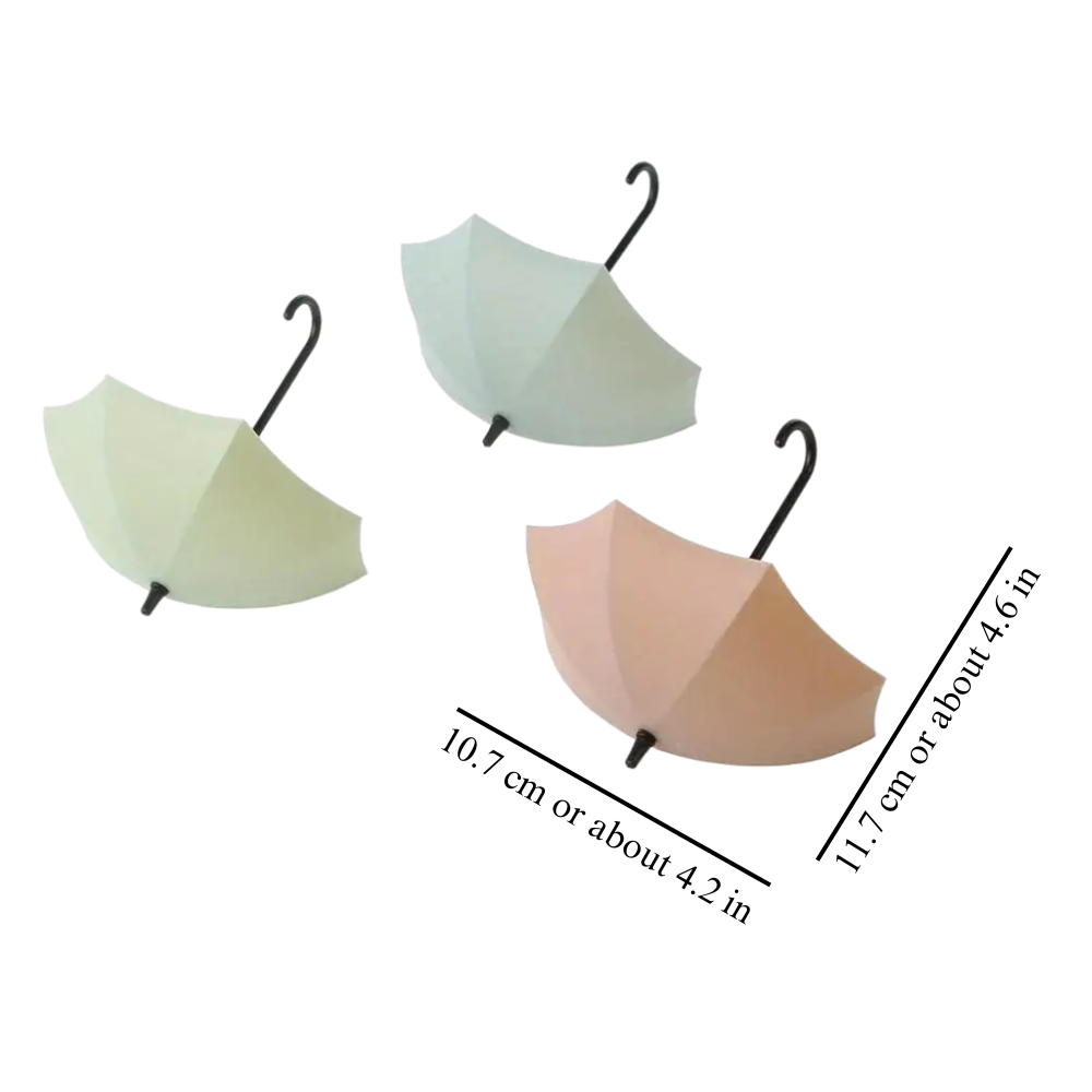 Adhesive Umbrella Wall Hooks Set of 3