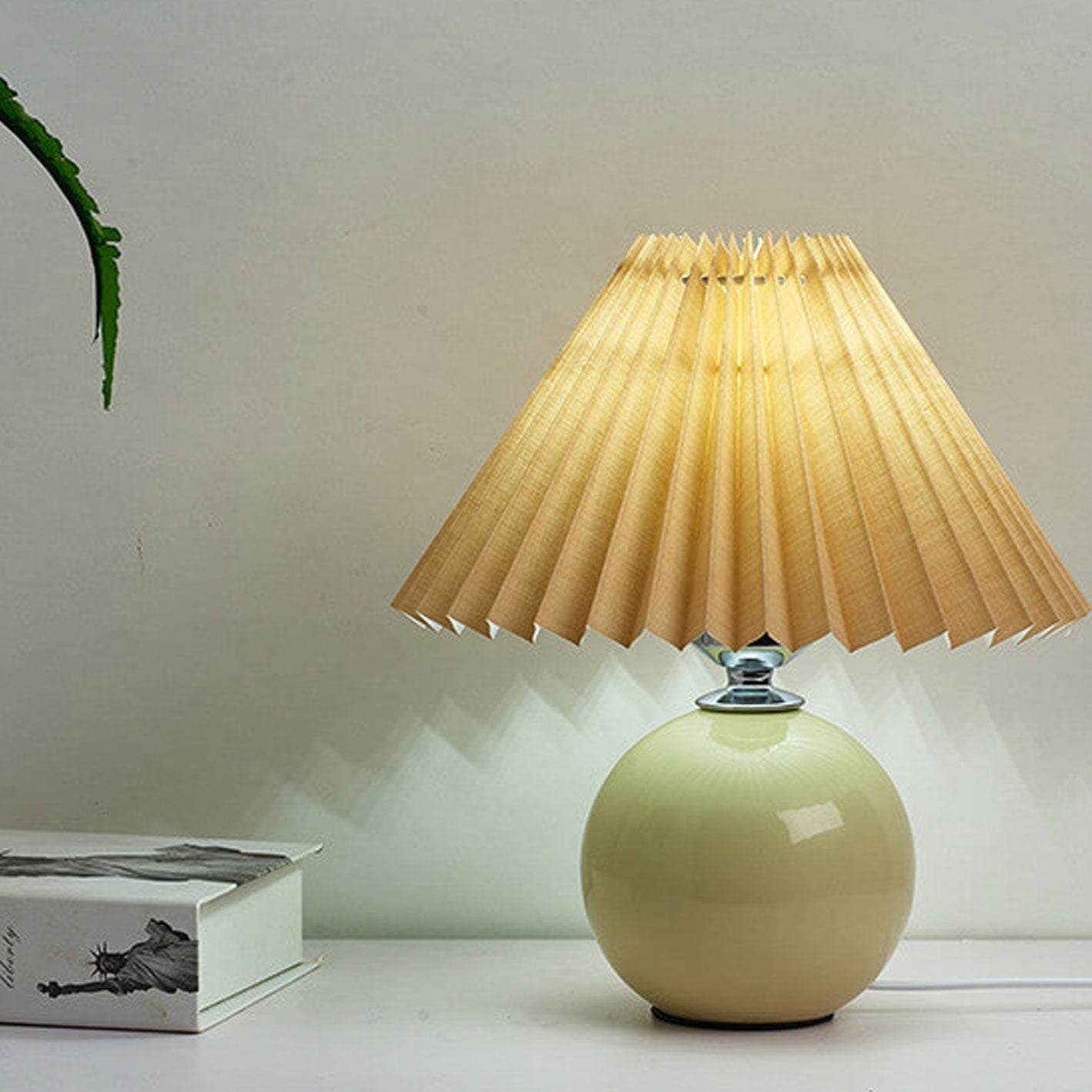Ceramic Pleated Modern Table Lamp in Multiple Colors