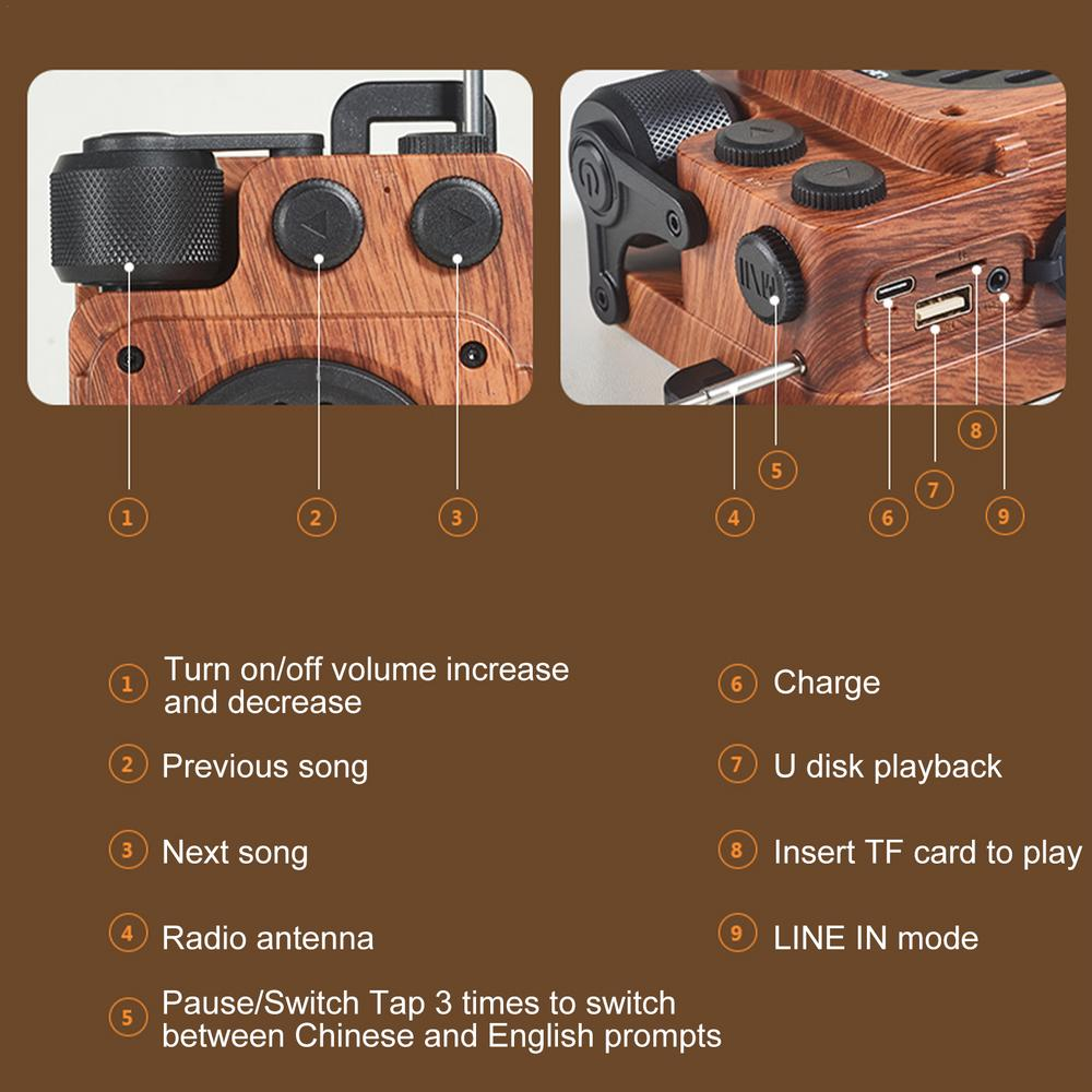 Dark Academia Bluetooth Speaker with Wireless Subwoofer and Robust Bass