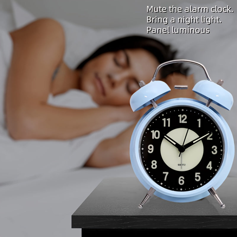 Sleek Metallic Alarm Clock with Soft Illumination