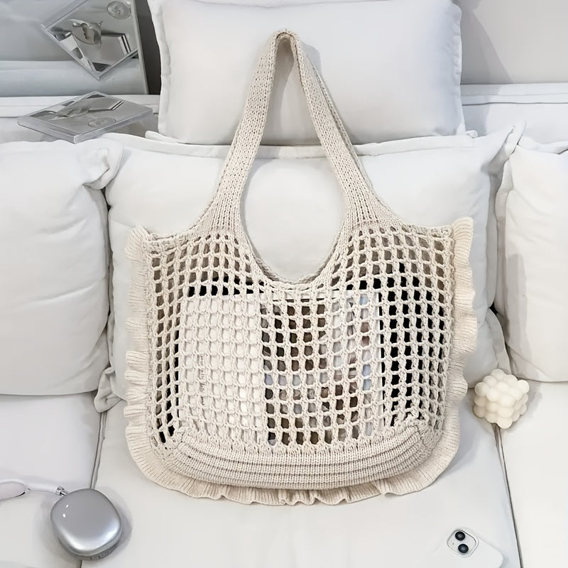 Large Open Mesh Beach Tote Bag for Women