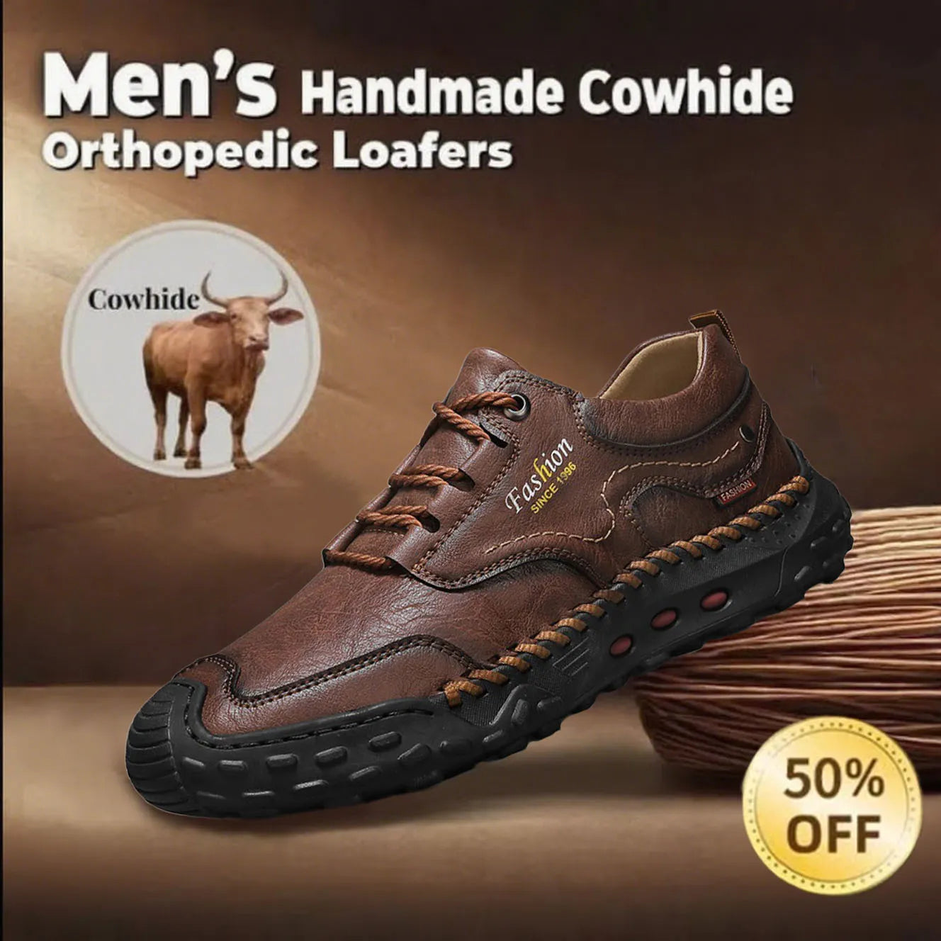 Men's High-Top Orthopedic Comfort Shoes for Posture Support