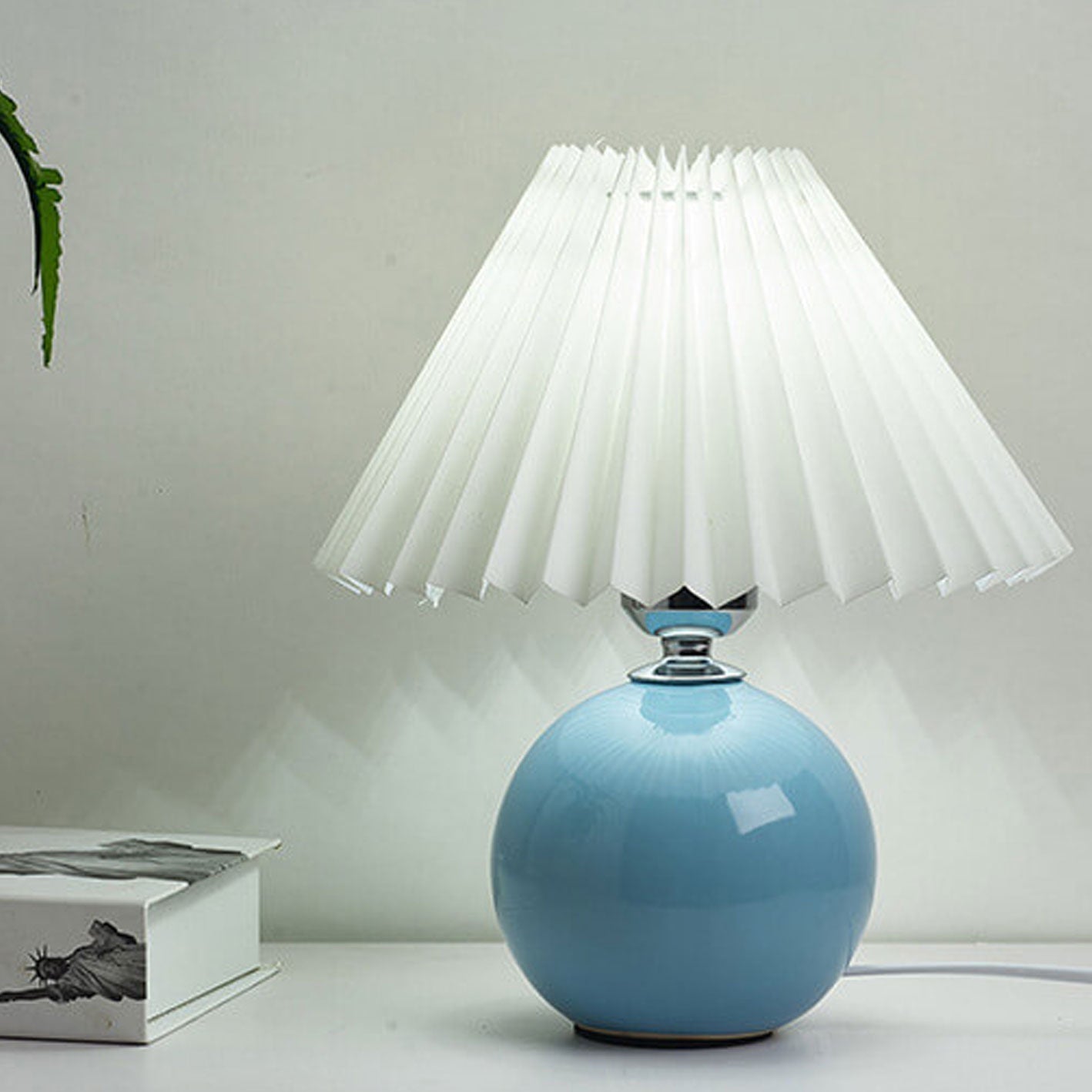Ceramic Pleated Modern Table Lamp in Multiple Colors