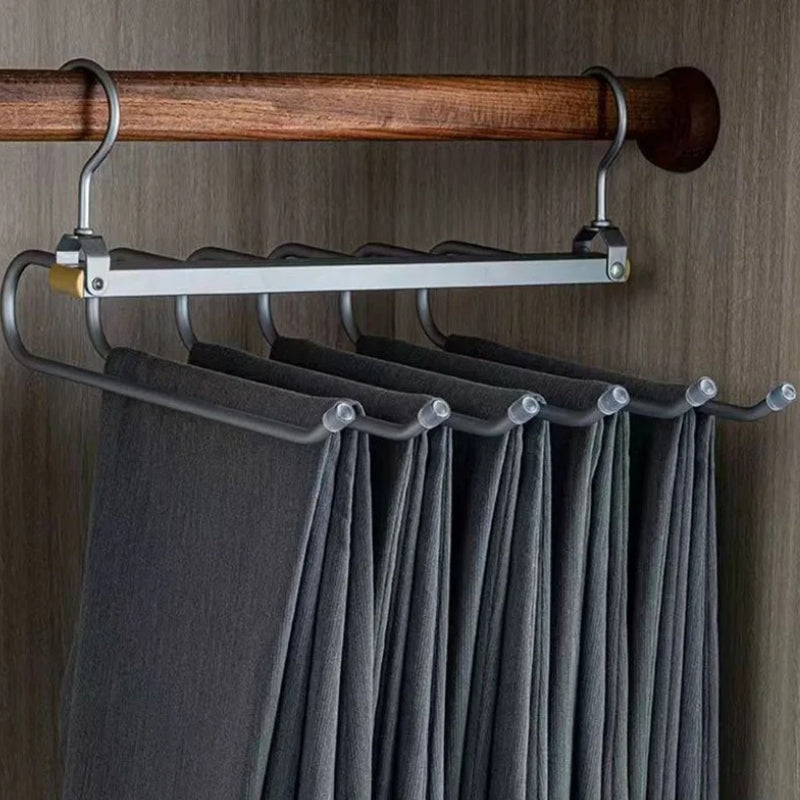 Space-Saving Aluminum Pants Hangers with 360° Rotation and Anti-Slip Design