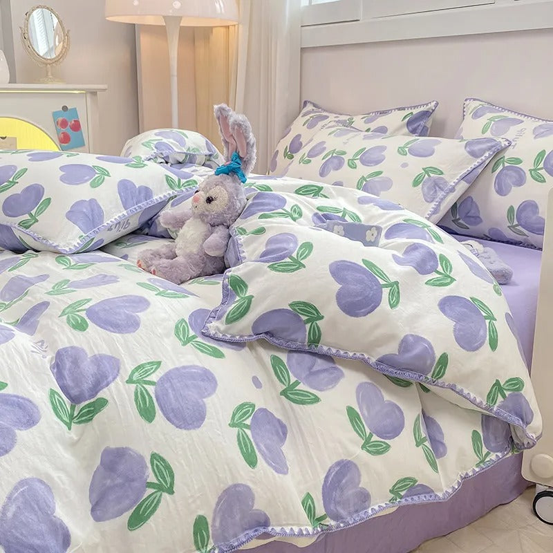Floral Duvet Cover Bedding Set with Pillowcases