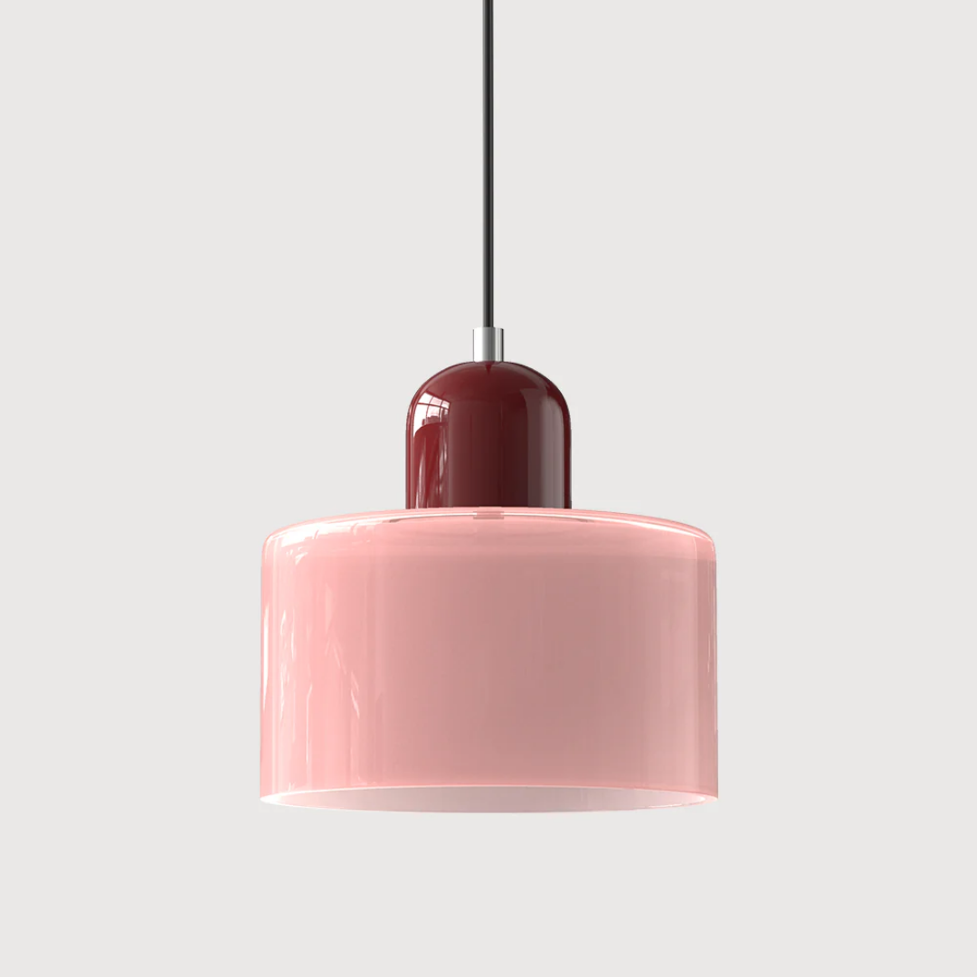 Retro Glass Shade Hanging Lamp with Adjustable Cable