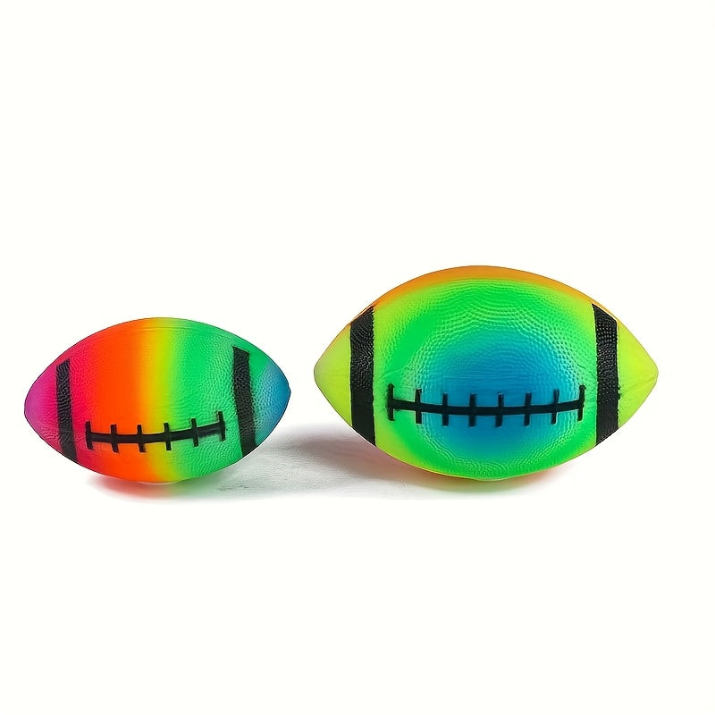 Rainbow Design PVC Rugby Ball for Outdoor Play