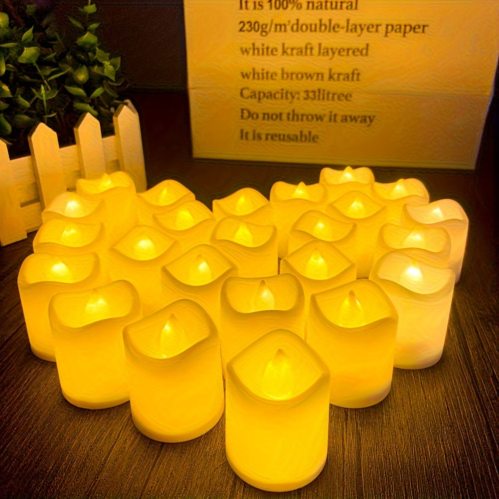 Flameless LED Tealights - Battery-Operated Flickering Candles for Weddings and Events