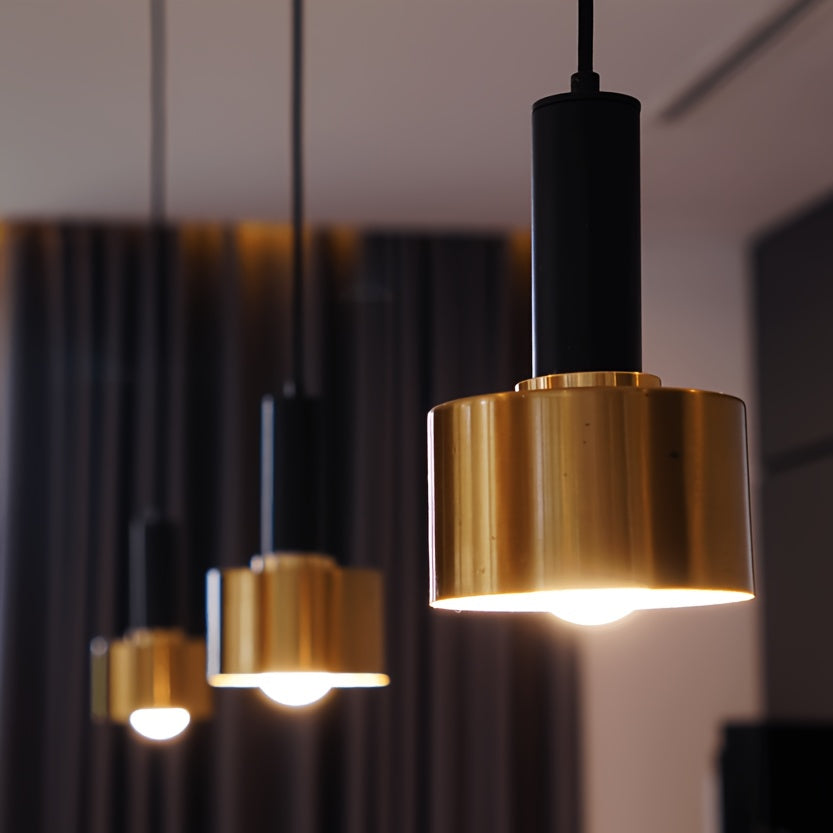 Modern Black and Gold Adjustable Pendant Light E27 Fixture